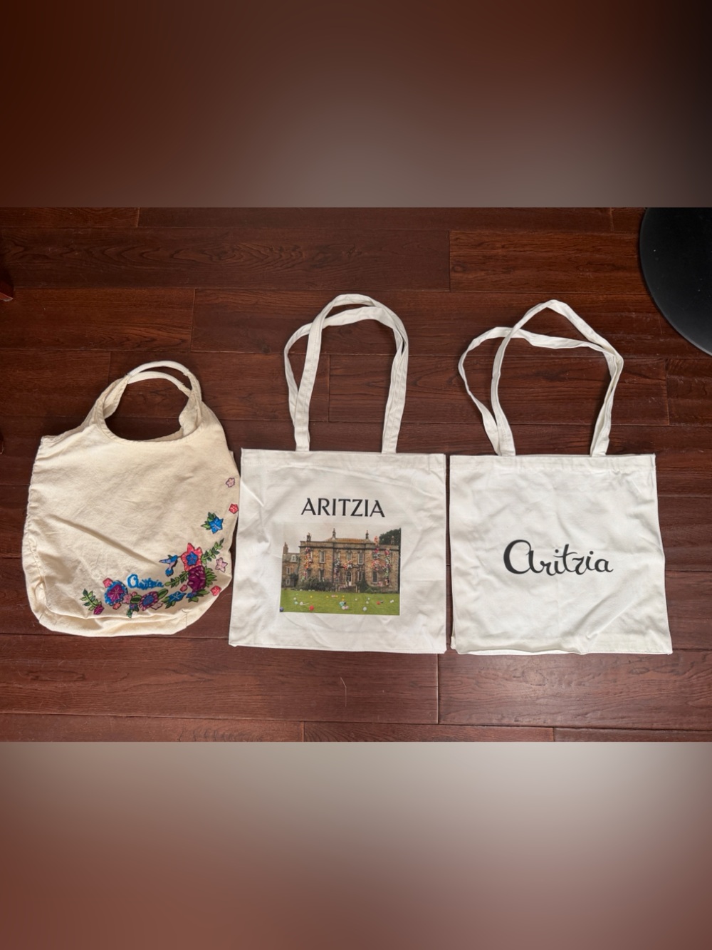 Aritzia Cream/White Canvas Tote Bundle - Trio Lot of totes